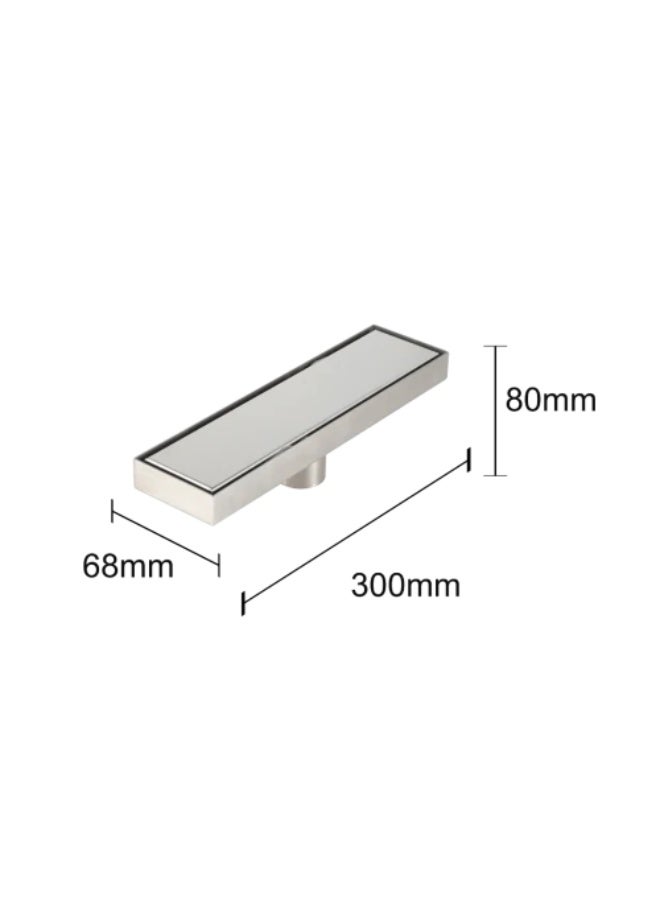 Rectangular Tile Insert Drain – 30 cm – 304 Stainless Steel – Chrome - Image 5